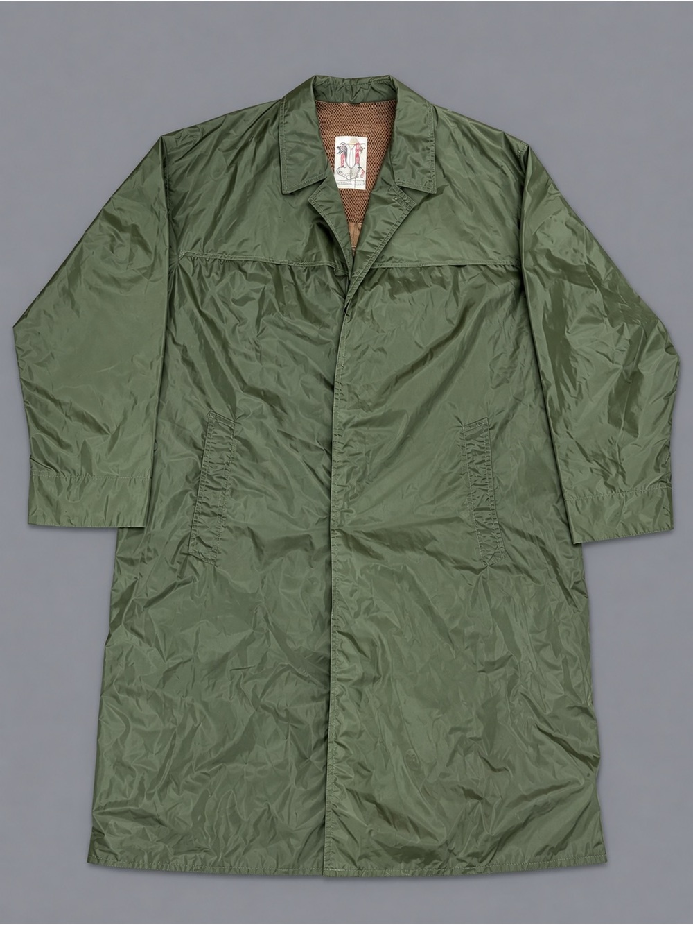 Eun Jolly! Vintage Raincoat Trench Jacket Green Made in Italy